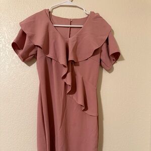 Pink Ruffle Dress Women's Size M/L